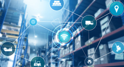 Supply chain logistics illustration